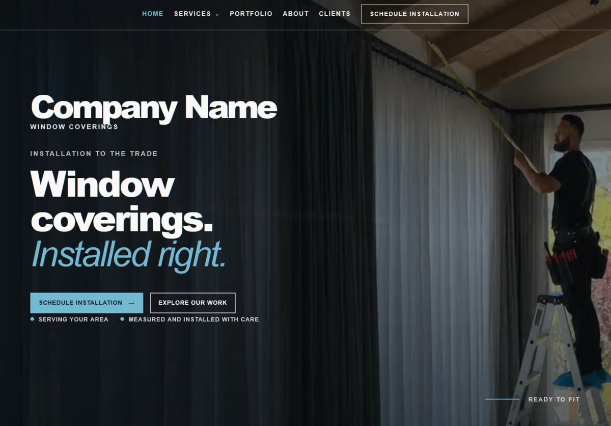Window coverings website design preview